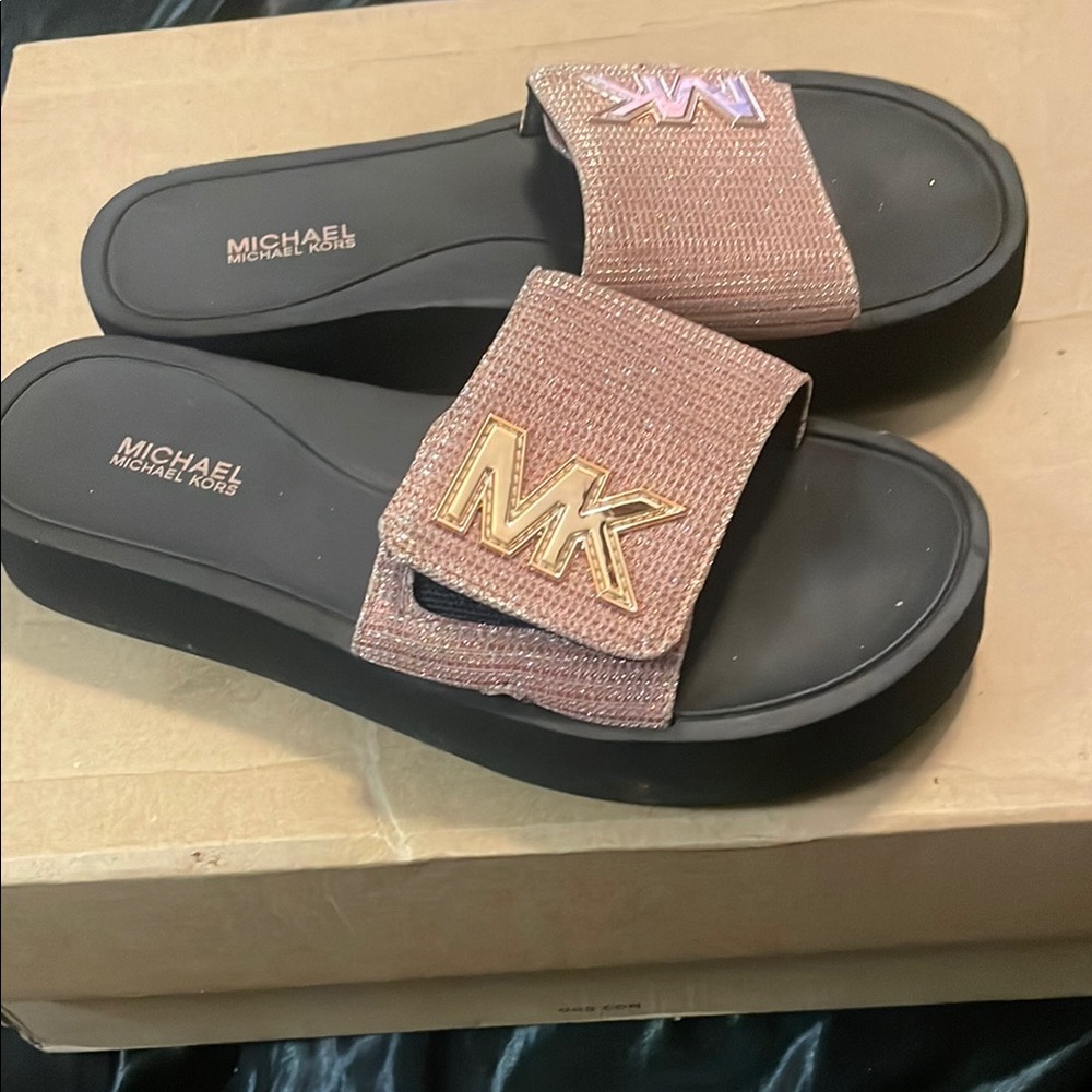 Michael Kors Pink Slide Sandals